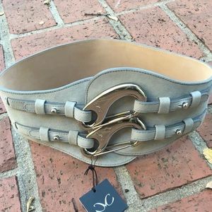 . NWT Monika Chiang designer statement belt grey
